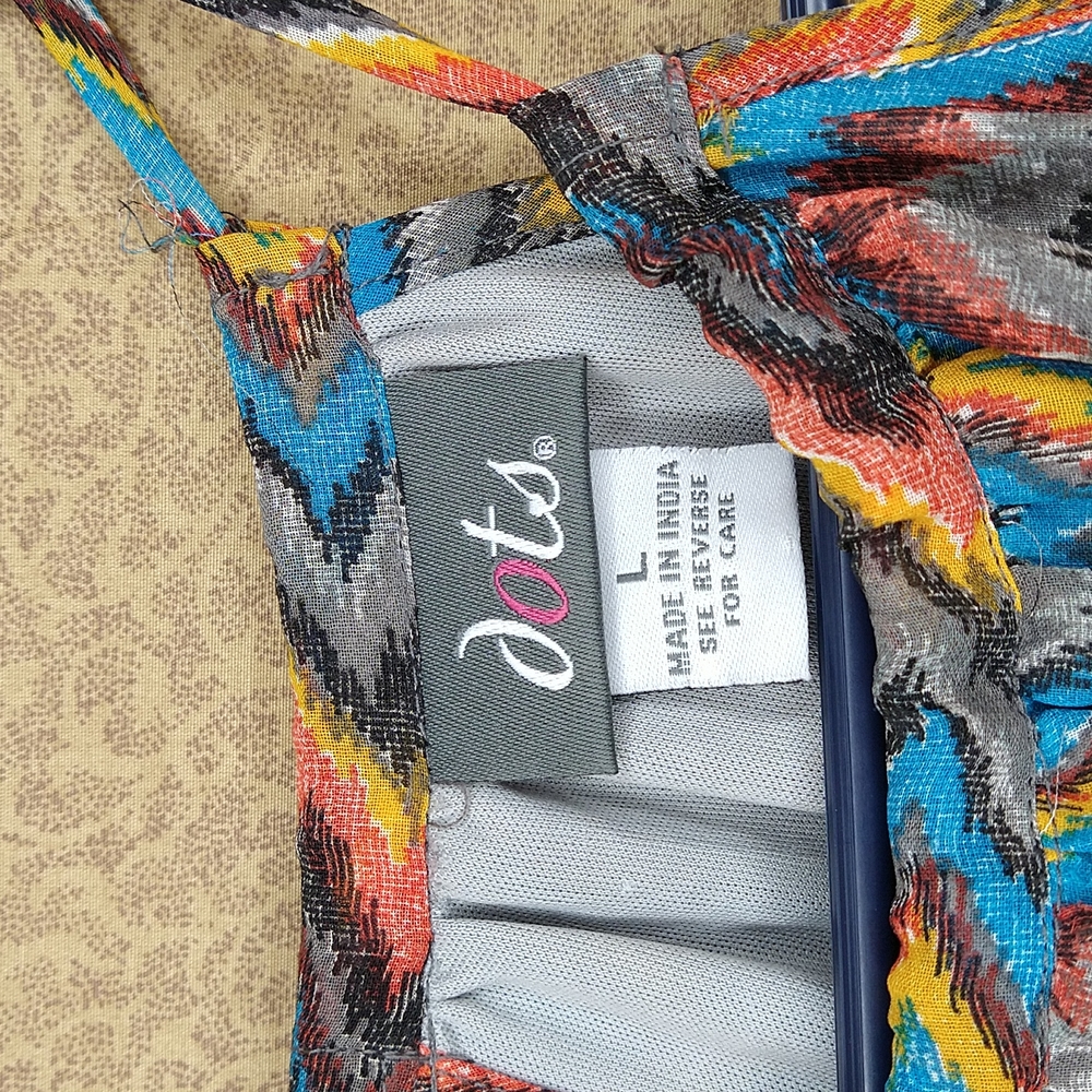 Women Multi-Colored Long Dress Size: L - Picture 2 of 10